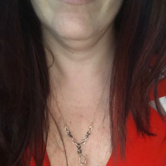 Gorgeous white & brown diamond rose gold necklace - Picture 10 of 10